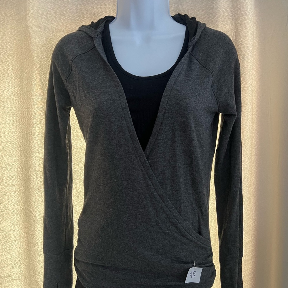 Athleta Charcoal Wrap Hoodie